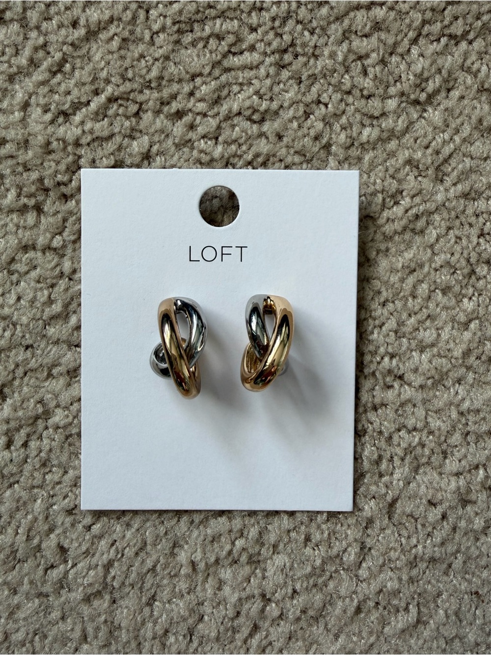 LOFT Two-Tone Knot Earrings - Gold & Silver